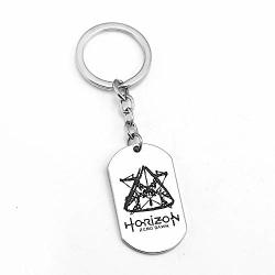 Horizon Zero Dawn Keychain Silver Dog Tag Key Ring Holder Metal Fashion Car Bag Chaveiro Key Chain Pendant Game Jewelry