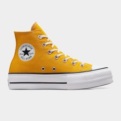 Converse Womens Chuck Taylor All Star Lift Yellow white Platform Sneakers