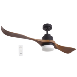 Bright Star Lighting - Ceiling Fan With 2 Abs Blades In Walnut Colour With Light
