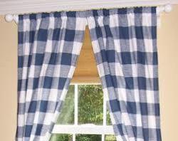 Beautiful Kitchen Navy Check Curtain 250 Metres With A 120 Drop