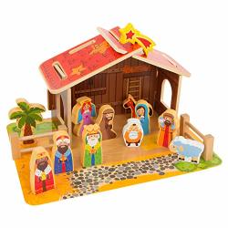 Woomax Wooden Nativity Scene Multicoloured 20 Pieces Colorbaby 46204