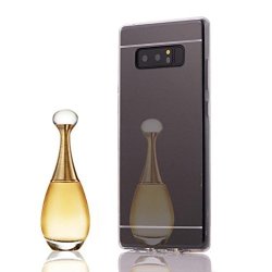 Luxury Electroplate Clear Mirror Tpu Back Case Cover For Samsung Galaxy Note 8 Black