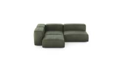 Three Module Corner Sofa - Leather - Olive - 241CM X 199CM