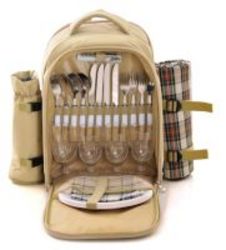 Radiant 4 Person Picnic Set With Blanket Beige