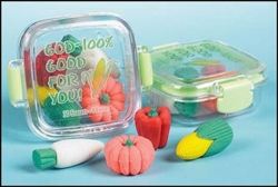 Veggies - 3D - God - 100% Good For You Erasers In Container