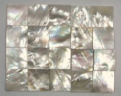 25 Yuan's Pcs 2CM 0.78" Square White Sea Mother Of Pearl Mop Shell. One Or Two Side Polished. 2CM 0.78" Square X Pieces White Mother