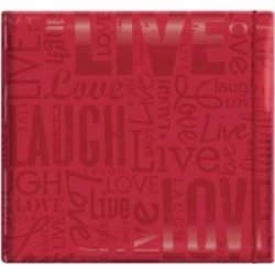 Postbound Album - Live Laugh Love 12X12 Embossed Red