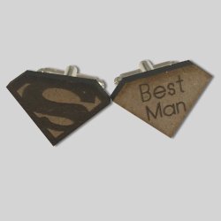 Wooden Superman Cufflinks