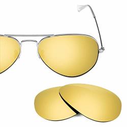 Revant Polarized Replacement Lenses For Ray Ban Aviator RB3025 55MM Elite Flare Gold Mirrorshield