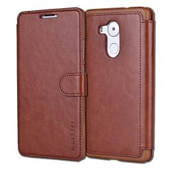 Mulbess Two-tone Design Phone Wallet For Huawei Mate 8 Case Leather Phone Case For Huawei Mate 8 Brown