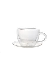 Double Wall Cup & Saucer 220ML 4PC