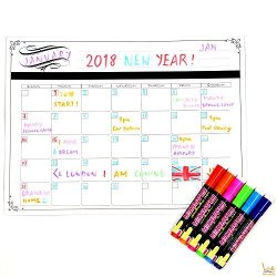 16" X 12" Dry Erase Organizer Stick-on-refrigerator Magnetic Whiteboard Calendar Dry Eraser Board Monthly Planner