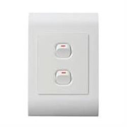 Lesco Pipelli 2 Lever 1 Way Flush Switch- Voltage: 220-240V Amperage: 16A Height: 100MM Width: 50MM Material: Polycarbonate Colour White Sold As A Single