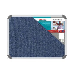 Bulletin Board Ribbed Aluminium Frame 600X450MM - Denim