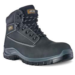 JCB Holton Hiker Black Nubuck Steel Toe Men's Boot Including Free High Quality Work Gloves - 6