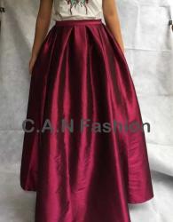 Aomei Long Maxi Women Summer Skirts - 118CM Wine Red 5XL