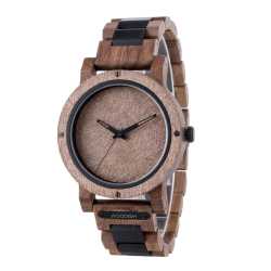 Men's Walnut And Olive Wooden Watch With Rock Aloy GT089-6