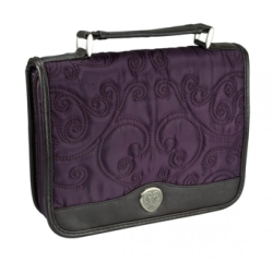 Purple Large Classic Quilted Bible missal Bag