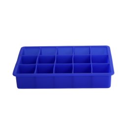 Blue 15 Cubes Silicone Ice Cube Tray