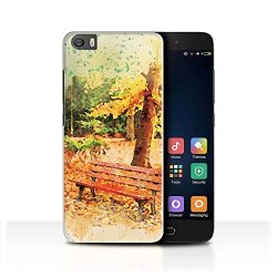 STUFF4 Phone Case Cover For Xiaomi MI5 MI 5 Park Bench tree Design Autumn Fashion Collection