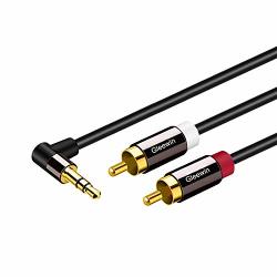 3.5MM To Rca Audio Cable Gleewin Angle 3.5MM Male To 2-MALE Rca Cable Y Splitter Design Stereo Audio Rca Male Cable 0.5M