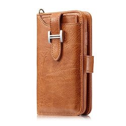 Iphone 8 Plus Case Iphone 7 Plus Case Zipper Card Slots Money Pocket Clutch Cover Wallet Purse Case Vintage Stand Smart Billfold Pouch Magnetic Phone Sleeve