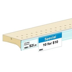 Self Adhesive Shelf Label Holders Cleargrip White Plastic - 1 1 4"H X 47 7 8"L