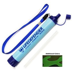 Best Survival Water Filter For Camping hiking hunting - Ultra Lightweight Survival Filter - 50% More Filtration Than Lifestraw - No Added Taste - Removes Heavy