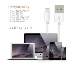 Apple Iphone USB Charging Cable For Iphone 5 & 6 & 7 & 8 & X - White