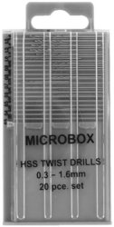 Acrylicos Vallejo - Vallejo Tools - Microbox Drill Set 20 0.3-1.6MM 20 Piece