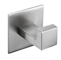 Self Adhesive Stainless Steel Bathroom Towel Hook - Silver