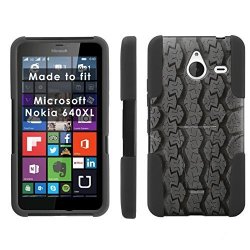 Mobiflare Armor Kick Flip Grip Case For Microsoft Nokia Lumia 640 XL - Tire Tracks