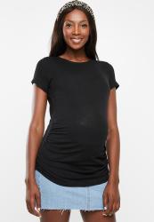Cotton On Maternity Wrap Front Short Sleeve Top - Black