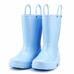 Komforme K Kids Rain Boots Toddler Rain Boots Environmental Material Boots With Memory Foam Insole And Easy-on Handles Blue 12M