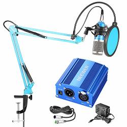 Neewer NW-800 Pro Condenser MIC And 48V Phantom Power Supply Kit With NW-35 Boom Scissor Arm Stand Shock Mount And Pop Filter For Home