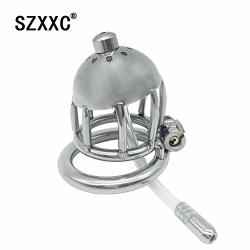 New Metal Male Chastity Device Steel Stainless Briefs Cock Lock Cage Ring With Tube 1.77 INCH 45MM