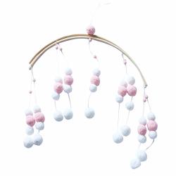 Baby Crib Decoration Wind Chimes For Baby Wooden Ceiling Mobile Baby Crib Mobile For Boy And Girls Baby Bed Room Decor Newborn Gift Pink