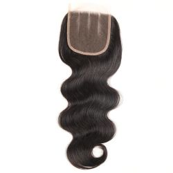 Body Weave 14INCH Three Part 4X4 Closures Brazilian Human Hair Hair