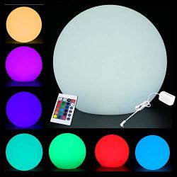 Risingsun LED Night Light Mood Lamp 16 Multicolor 6" Ball Dimmable With Remote Control Cool Color Changing For Indoor Outdoor Parties Home & Bar