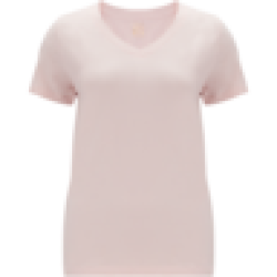 Ladies Lilac V-neck T-Shirt S-xxl