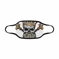 King Comfortable Mouth Mask Ruler Skull Head With Gray Beard Crossed Royal Scepter Cartoon Seemed Image For Outdoors Full Size