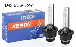 Litech D4S Hid Bulbs 8000K 35W For Replacement Car Hid Xenon Headlight Bulbs Pair