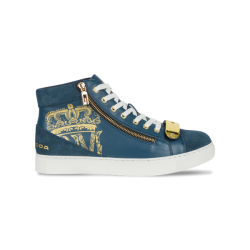 - Alta Hi Dettaglio Men's Blue Zip Up Sneakers