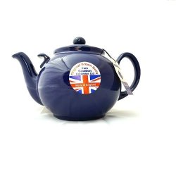 Hand Made Brown Betty Teapot - 10 Cup In Cobalt Blue With Helping Hand
