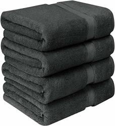 Utopia Towels Luxury Bath Towels 4 Pack 27X54 Grey Hotel And Spa Towels