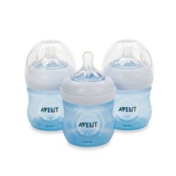 Avent Natural 4-ounce Bottle In Blue 3-pack