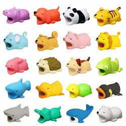 Diruite 20-PACK For Cable Bite Cute Animal Cable Protector For Iphone Cord Cable Bite Data Line Cell Phone Accessories