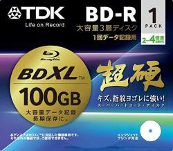 Tdk Blu-ray Bd-r Disk For PC Data Super Hard Coating Surface 100GB XL 2-4X Speed 1 Pack Japanese Import