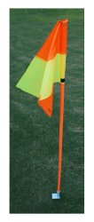 Vixen Classic Corner Stripe Polyester Stitched Soccer Flag - Orange And Yellow VXN-CF1A