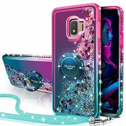 Samsung Galaxy J2 Core Case Galaxy J2 Galaxy J2 Dash galaxy J2 Pure Case Silverback Girls Women Moving Liquid Holographic Glitter Case With Ring